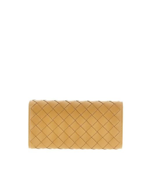 Bottega Veneta Natural Leather Wallet With Intrecciato Motif