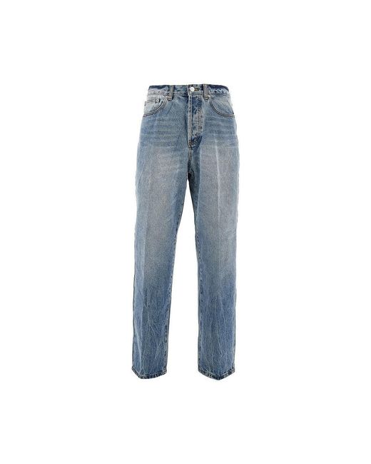 Obey Blue Vintage Wash Baggy Fit Jeans for men