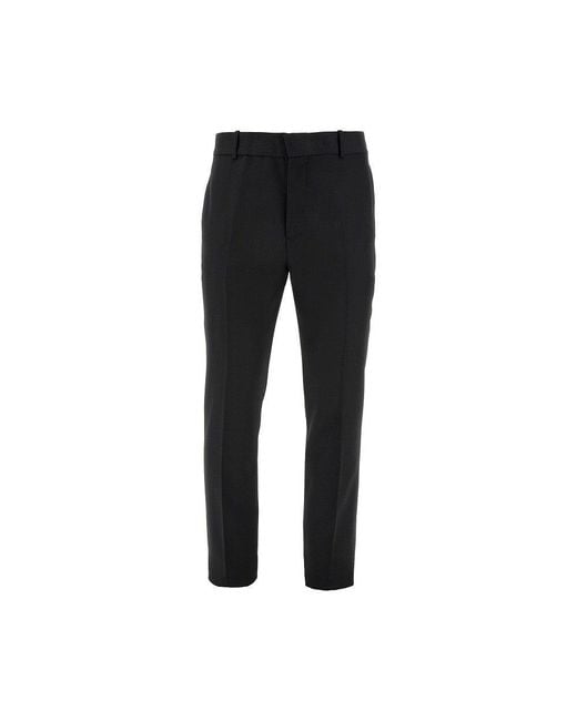 McQueen Black Tailored Cigarette Trousers for men