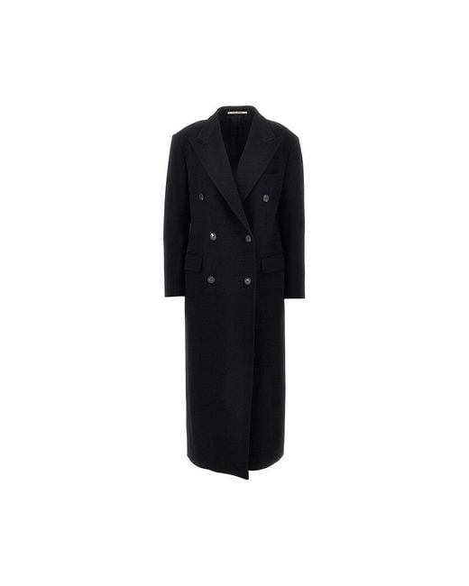 Tagliatore Black Wool And Cashmere Long Coat