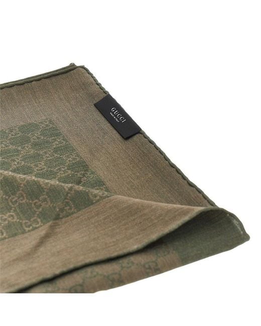 Gucci Green Silk And Wool-Blend Scarf for men