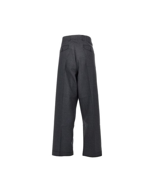 mfpen Gray 'Patch' Tropical Wool Pants for men
