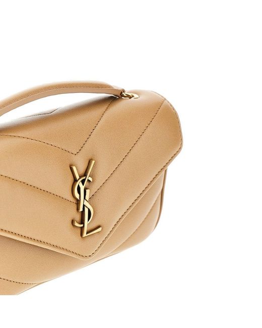 Saint Laurent Natural Quilted Nappa Leather Mini 'Loulou' Bag