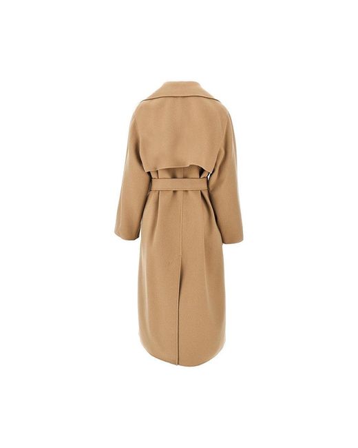Weekend by Maxmara Natural Midi Cloth Coat With Belt