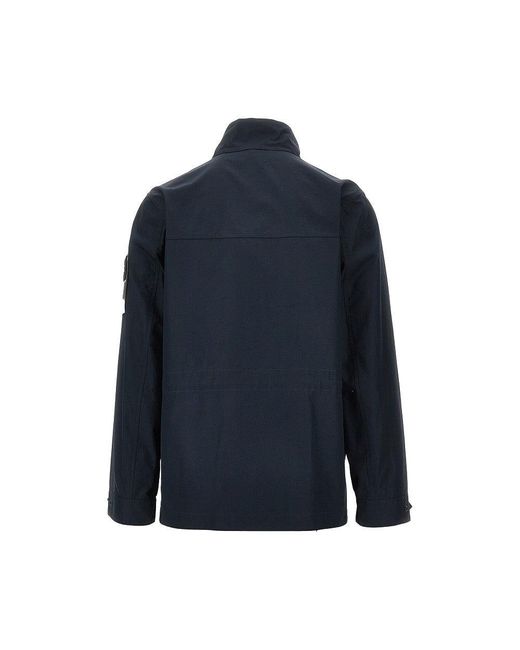 Stone Island Blue All-Weather Cotton Canvas 'S. I. Ghost' Jacket for men