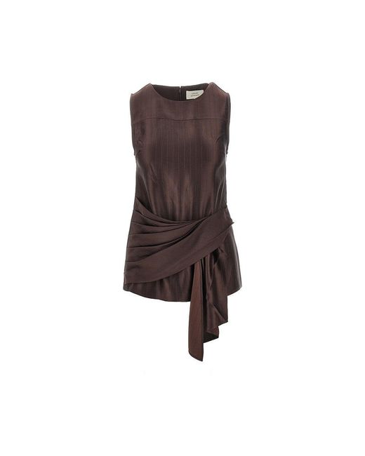 Loulou de Saison Brown 'Fonda' Silk-Blend Top