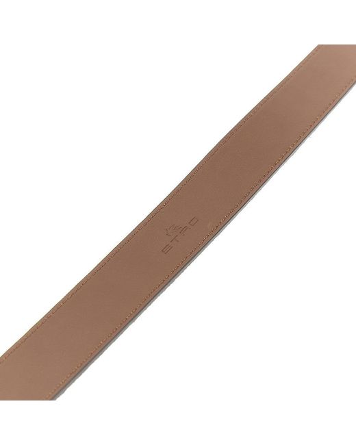 Etro Brown Suede Leather Belt With Paisley Buckle