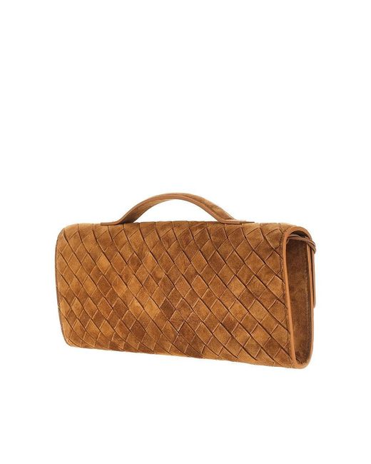 Bottega Veneta Brown 'Andiamo' Suede Leather Clutch