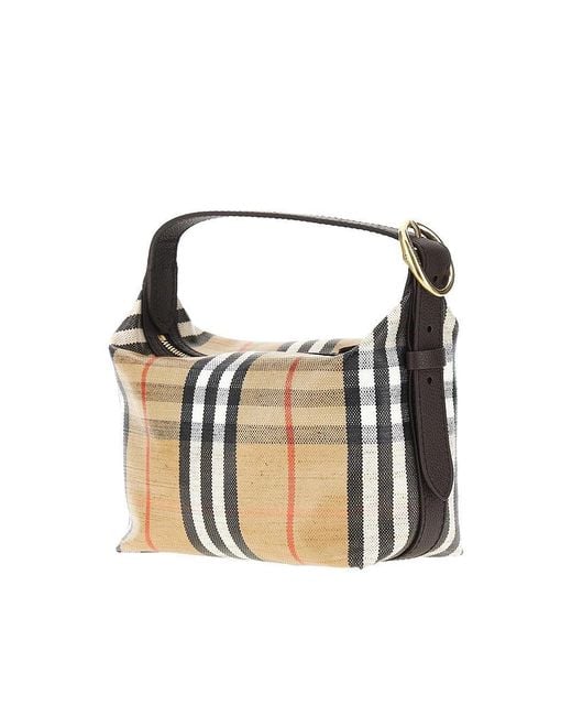 Burberry Metallic Check Canvas 'Highlands' Shoulder Bag