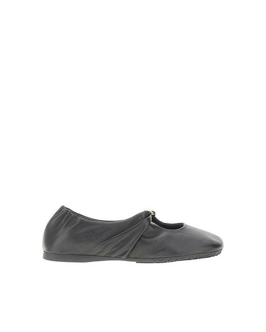 Loewe Gray 'Pebble' Nappa Leather Ballet Flats