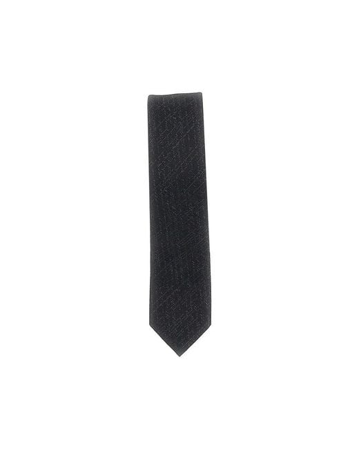Emporio Armani Black Jacquard Silk Necktie for men
