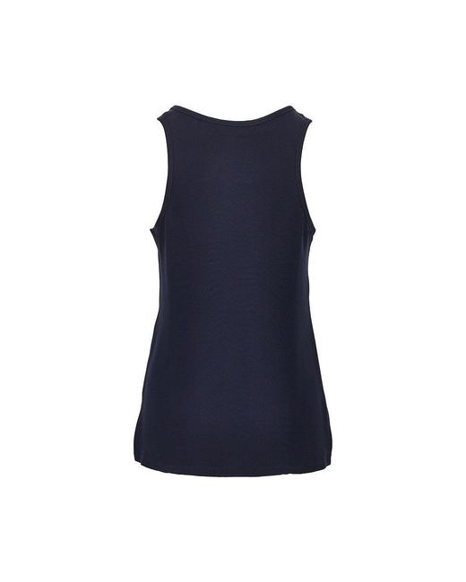 Max Mara Blue Silk Cady Top With Embroidery