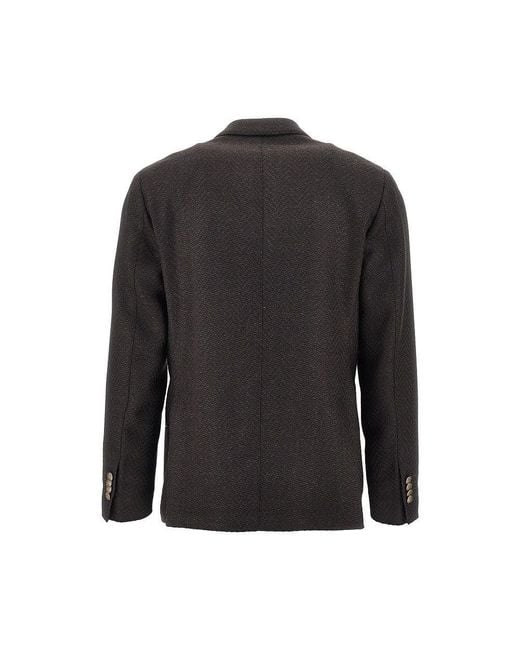 Santaniello Black Mélange Tweed Tailored Jacket for men