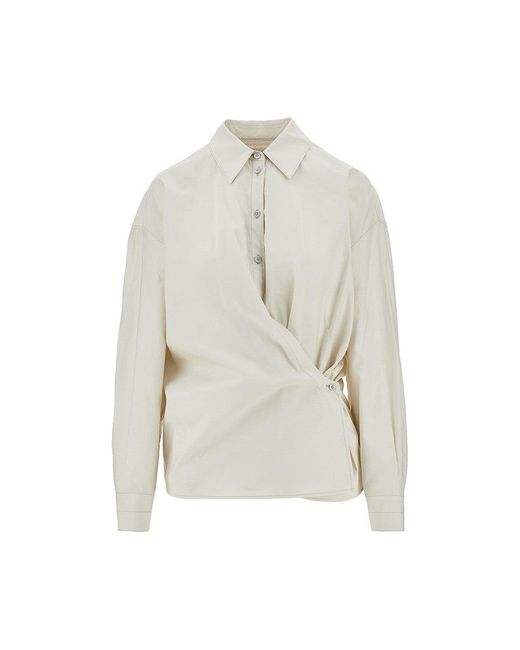 Lemaire White Cotton And Silk Twisted Shirt