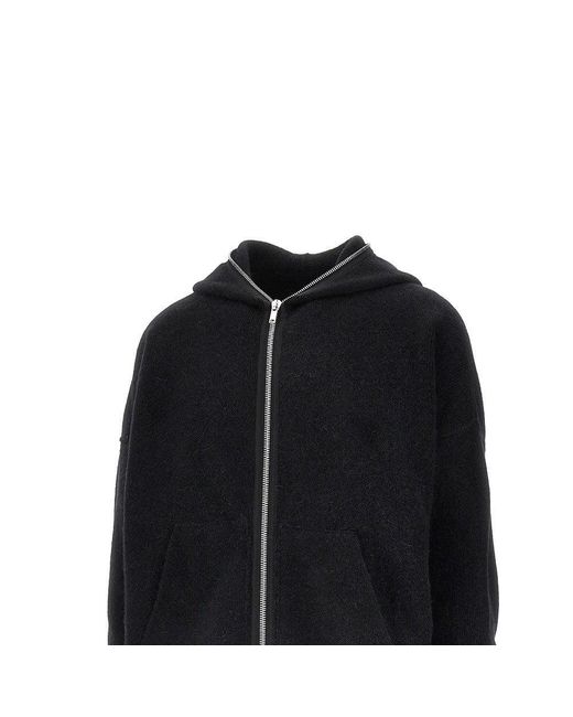Rick Owens Black 'Gimp' Alpaca-Blend Oversized Cardigan for men