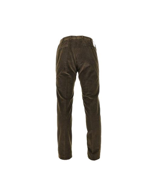 PT Torino Gray Corduroy Slim Fit Pants for men