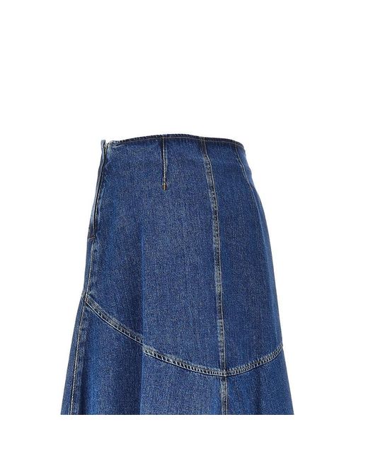 Weekend by Maxmara Blue Cotton Denim Long Skirt