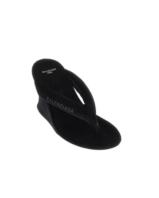 Balenciaga Blue 'Gaeta' Wedge Thong Sandals