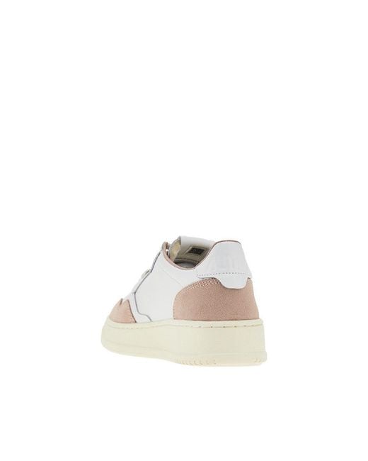 Autry White Suede And Leather Medalist Low Sneakers