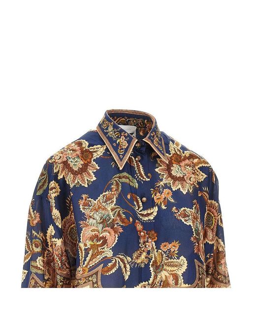 Zimmermann Multicolor 'Aster' Silk Shirt