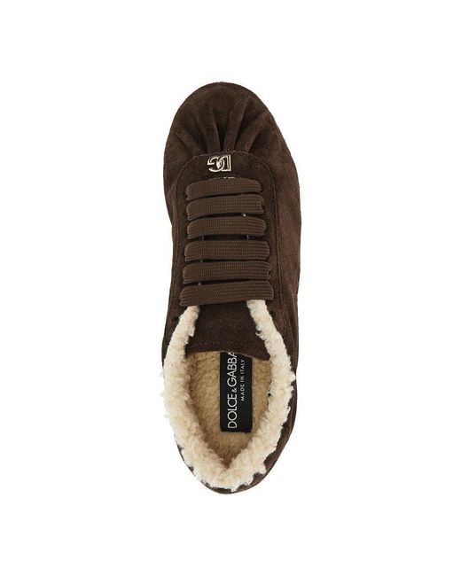 Dolce & Gabbana Brown 'Ballet' Suede Leather Sneakers