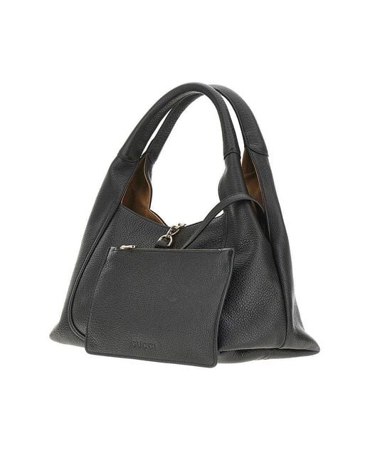 Gucci Black 'Softbit' Grained Leather Bag