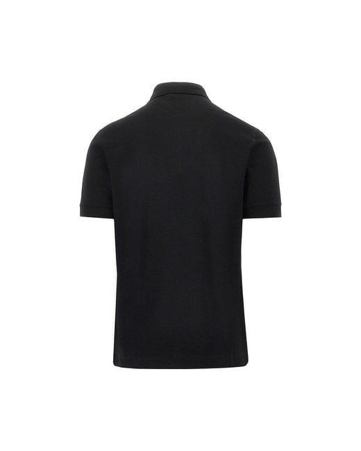 Dolce & Gabbana Black Piquet Polo Shirt With Logo Plate for men