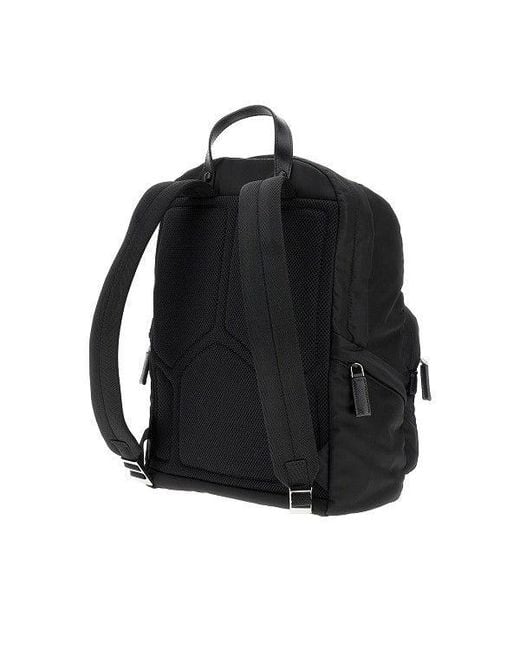 Prada Black Re-Nylon And Saffiano Leather Backpack for men