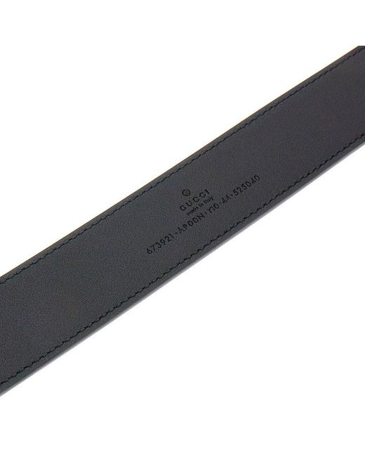 Gucci Black Leather Belt With Interlocking Gg Detail for men