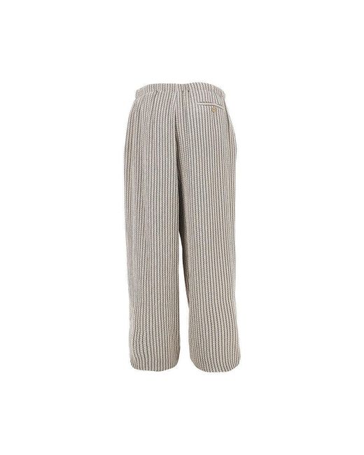 Emporio Armani Gray Jacquard Viscose Loose Pants for men