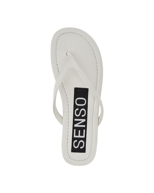 Senso White 'Norah I' Leather Thong Slides