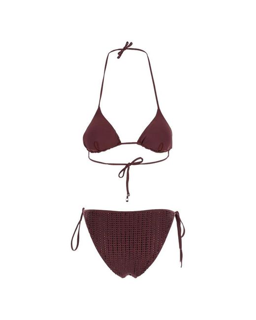 VENUJA Purple Bikini With Rhinestone