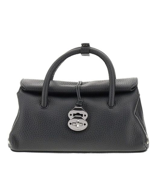 Zanellato Black Small Dotta' Leather Bag