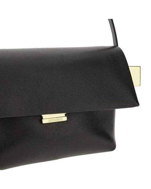 Jacquemus Black Nappa Leather 'Le Rond Carré' Bag