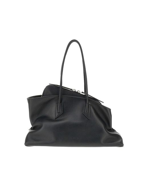 The Attico Black Leather Medium 'La Passeggiata' Bag