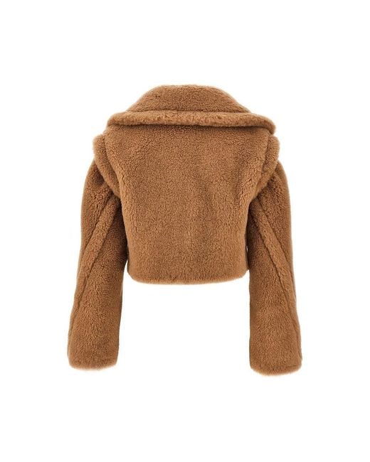 Max Mara Brown Teddy Fabric 2-In-1 Cropped Jacket