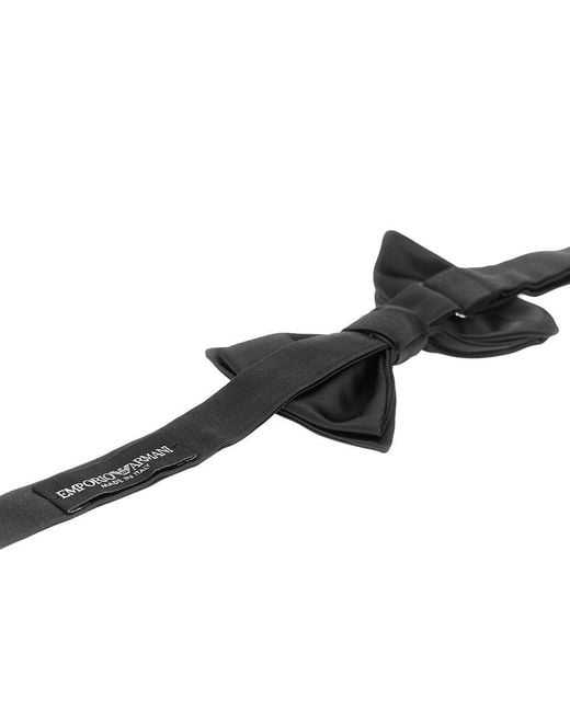 Emporio Armani Black Silk Bow Tie for men