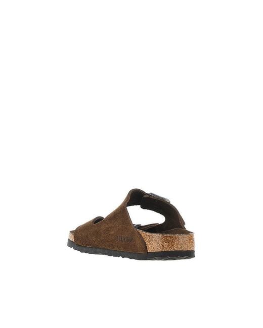 Birkenstock Brown 'Arizona' Suede Leather Sandals for men