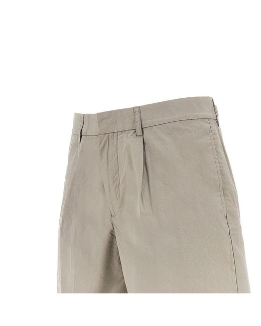 Emporio Armani Gray Pima Cotton Shorts With Dart for men