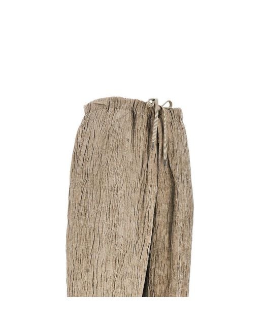 Emporio Armani Natural Bark Effect Linen-Blend Pants for men