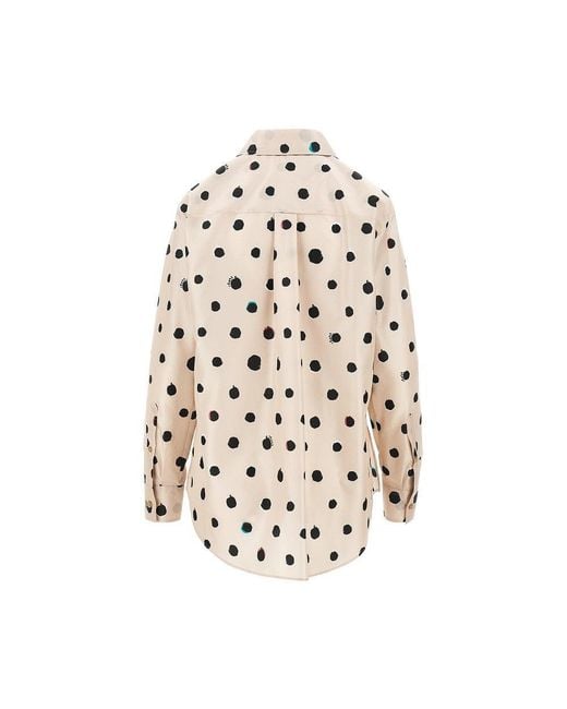 Fendi White Falena Dots Silk Shirt