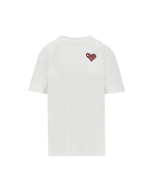 Pinko White Strass 'Amore' Print T-Shirt
