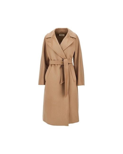 Weekend by Maxmara Natural Midi Cloth Coat With Belt
