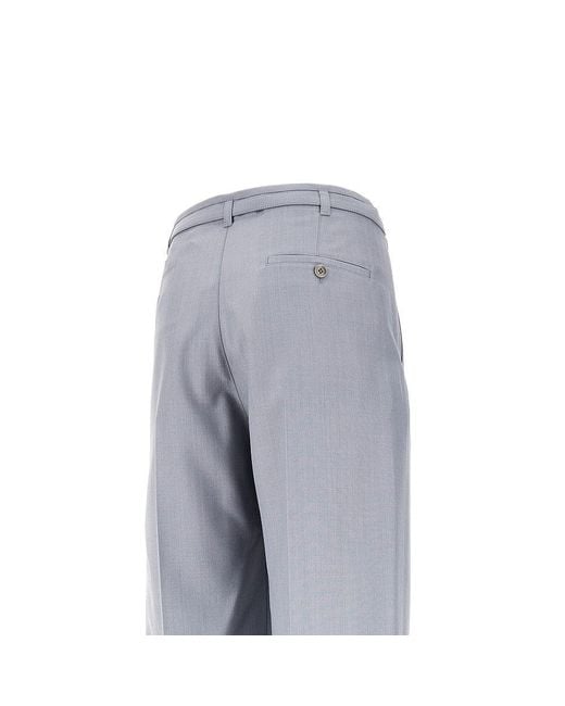 Lemaire Gray Wool-Blend Pants With Belt