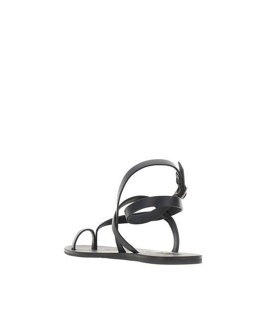 Manebí Black Leather Thong Sandals