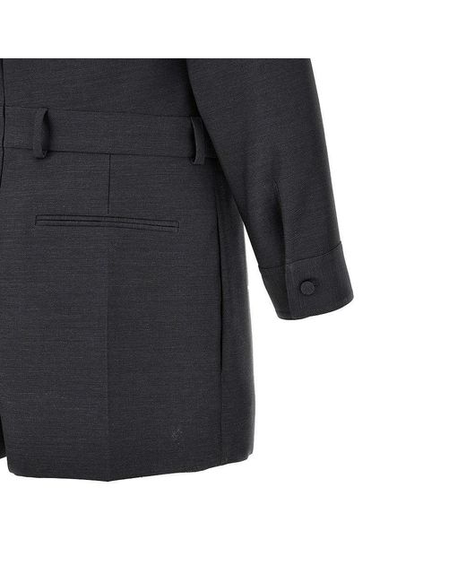 Gucci Blue Light Wool Mini Jumpsuit