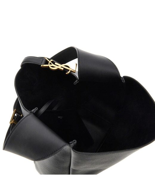 Saint Laurent Black Large 'Le 5 À 7' Grained Leather Bag