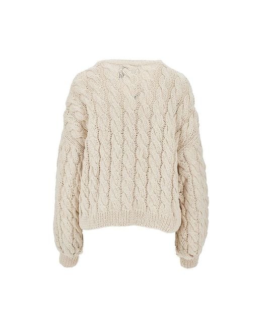 Loewe White Cotton And Wool Anagram Sweater