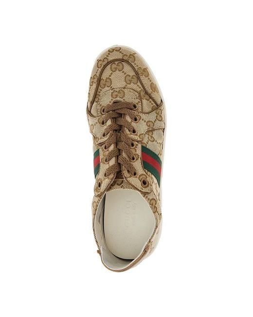 Gucci Brown Original Gg Fabric 'Stretch' Sneakers 9 for men