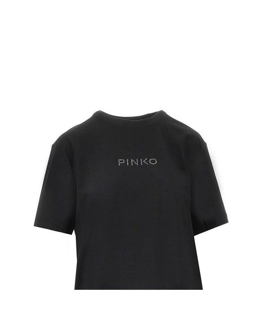 Pinko Black 'More Strass Less Stress' T-Shirt